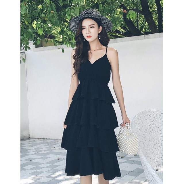 [Mã SKAMSALEP6 giảm 10% tối đa 100K đơn 150K] DX695 - Đầm Xòe Hai Dây Nhiều Tầng | BigBuy360 - bigbuy360.vn