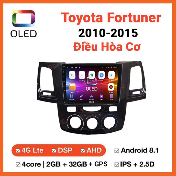 Màn hình ô tô dvd android 9 inch theo xe Toyota Fortuner 2016 2017 2018 2019