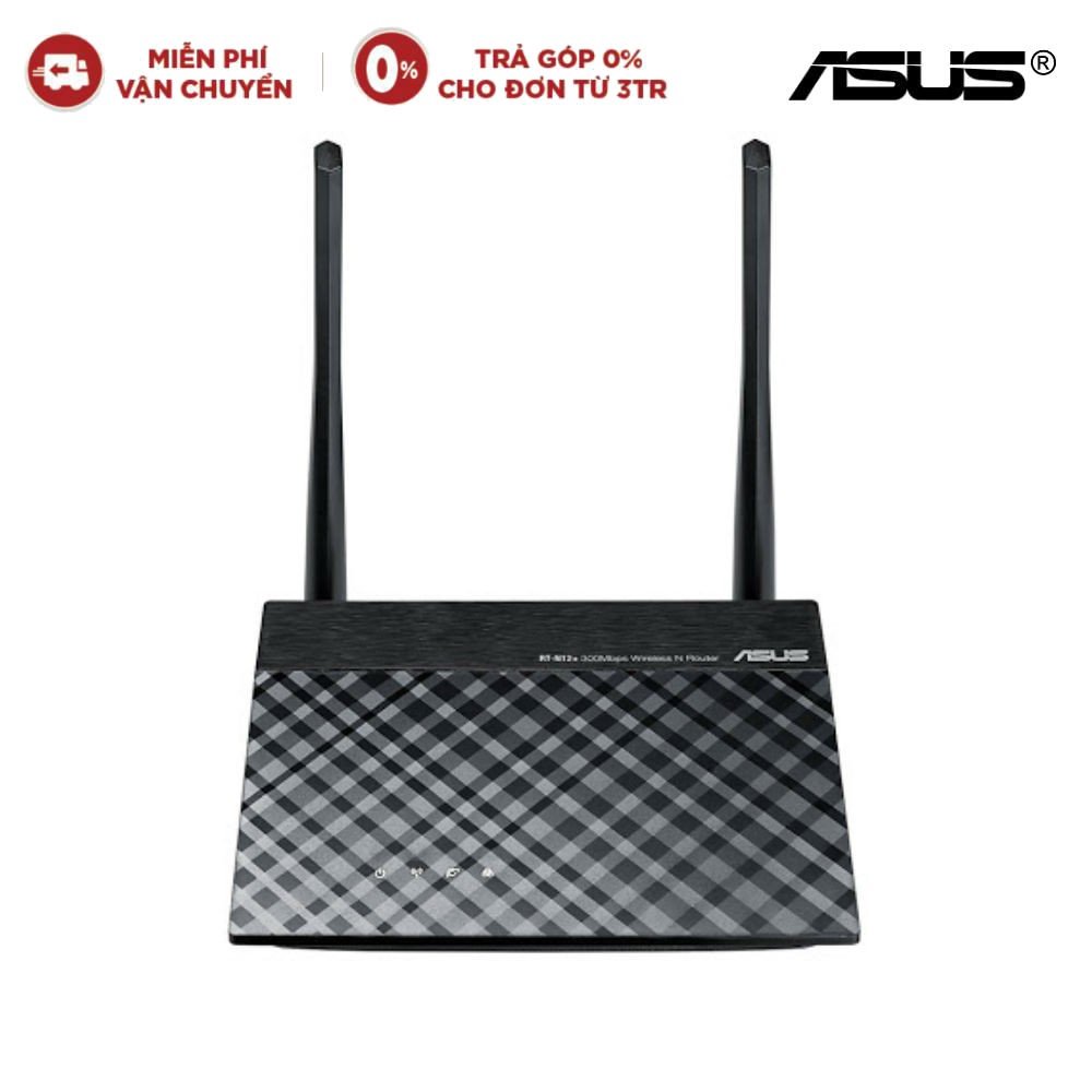 Bộ Phát Wifi Không Dây Asus RT-N12+ 2 Chuẩn N300 Hỗ Trợ Tính Năng Lặp Sóng Băng Tầ