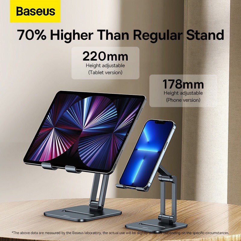 Giá đỡ điện thoại Baseus bằng hợp kim nhôm thích hợp cho máy tính và tablets chịu được trọng lượng 10kg chỉnh góc giá