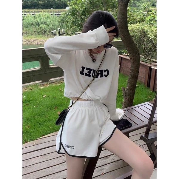 Set đồ bộ nữ FREESHIP  Bộ mặc nhà nữ mùa hè cotton áo croptop trẻ trung năng động thể thao