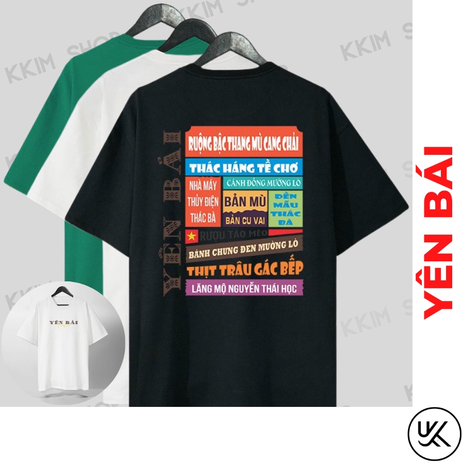 Áo thun tay lỡ YÊN BÁI, Áo phông 63 tỉnh thành Form rộng oversize, chất liệu Cotton KKIMSHOP