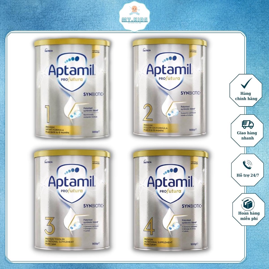 Sữa Aptamil Profutura Úc cho bé đủ số 1,2,3,4 900gr