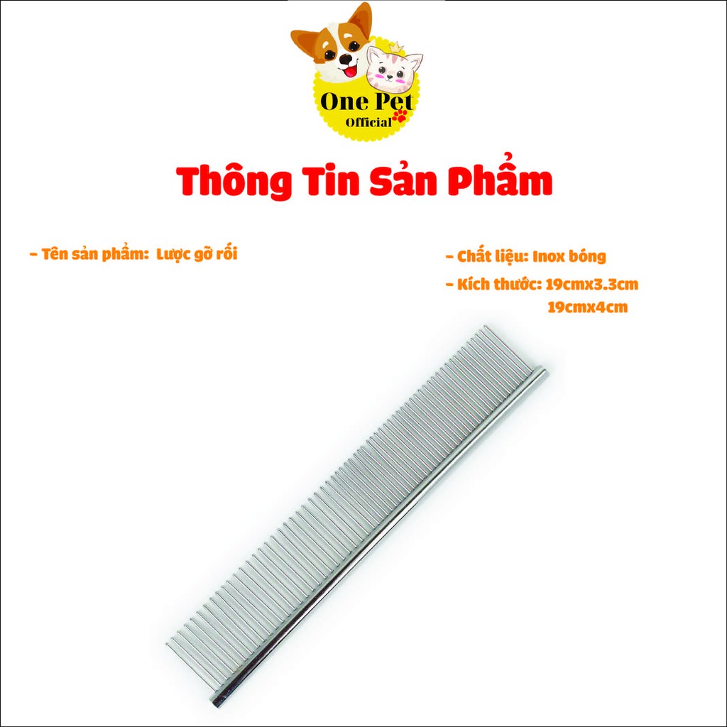 [Mã PET50K giảm Giảm 10% - Tối đa 50K đơn từ 250K] Lược gỡ rối lông Chó, Lược inox 2 đầu gỡ rối - One Pet Shop