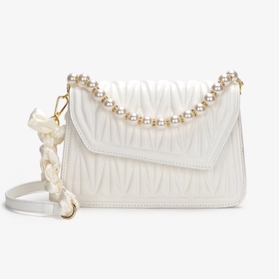 🌸Hàng Order🌸 Túi Xách Nữ CEEKAY Da Vân Quai Da Phối Xích Quấn Nơ Quai Sách Đính Hạt Sang Chảnh Nữ Tính 🌸Hàng Quảng Châu