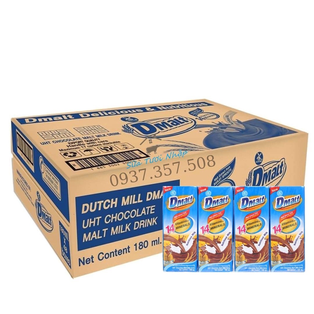 Sữa Cacao Dmalt Úc - thùng 48 hộp 180ml date T12/22