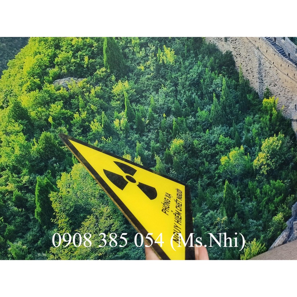 Bảng cảnh báo phóng xạ nguy hiểm chết người chất liệu mica siêu bề - D=30cm- Hình thật