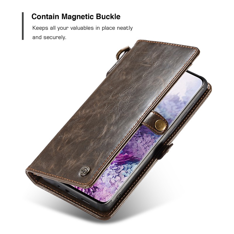 Bao da điện thoại CaseMe nắp lật khóa nam châm cho Samsung Note20 S20 Ultra S10 S9 S8 Note10 Plus