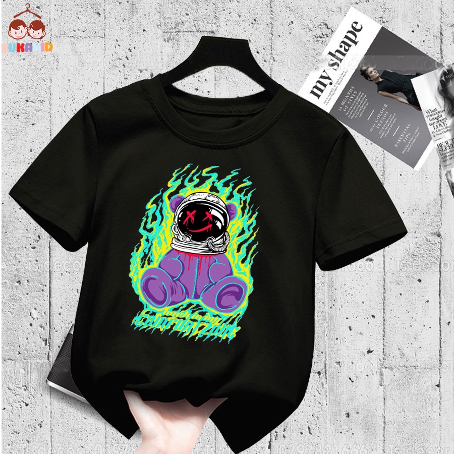 Áo thun hình gấu comfoat Bé trai và gái.áo cho bé từ 6kg-30kg.AL54.