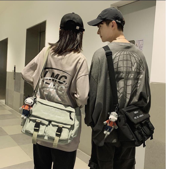 Túi Tote túi vải đeo chéo Canvas cỡ lớn đựng được nhiều đồ đi học đi chơi phong cách Ulzzang Unisex nam nữ