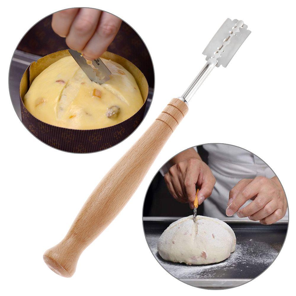 Dụng Cụ Cắt Bánh Mì Với Tay Cầm Bằng Gỗ Mỏng KENT1