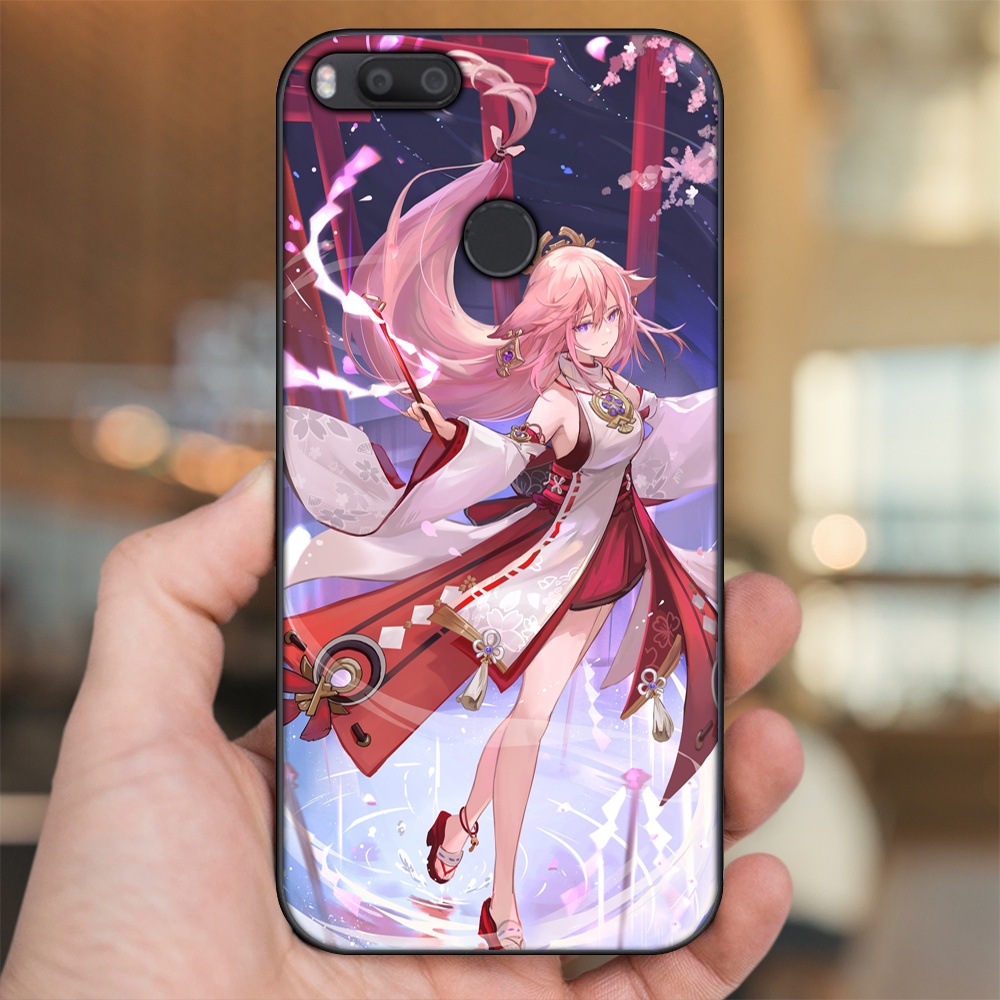 Ốp lưng Xiaomi Mi A1, Mi 5X viền đen in hình Yae Miko Genshin Impact