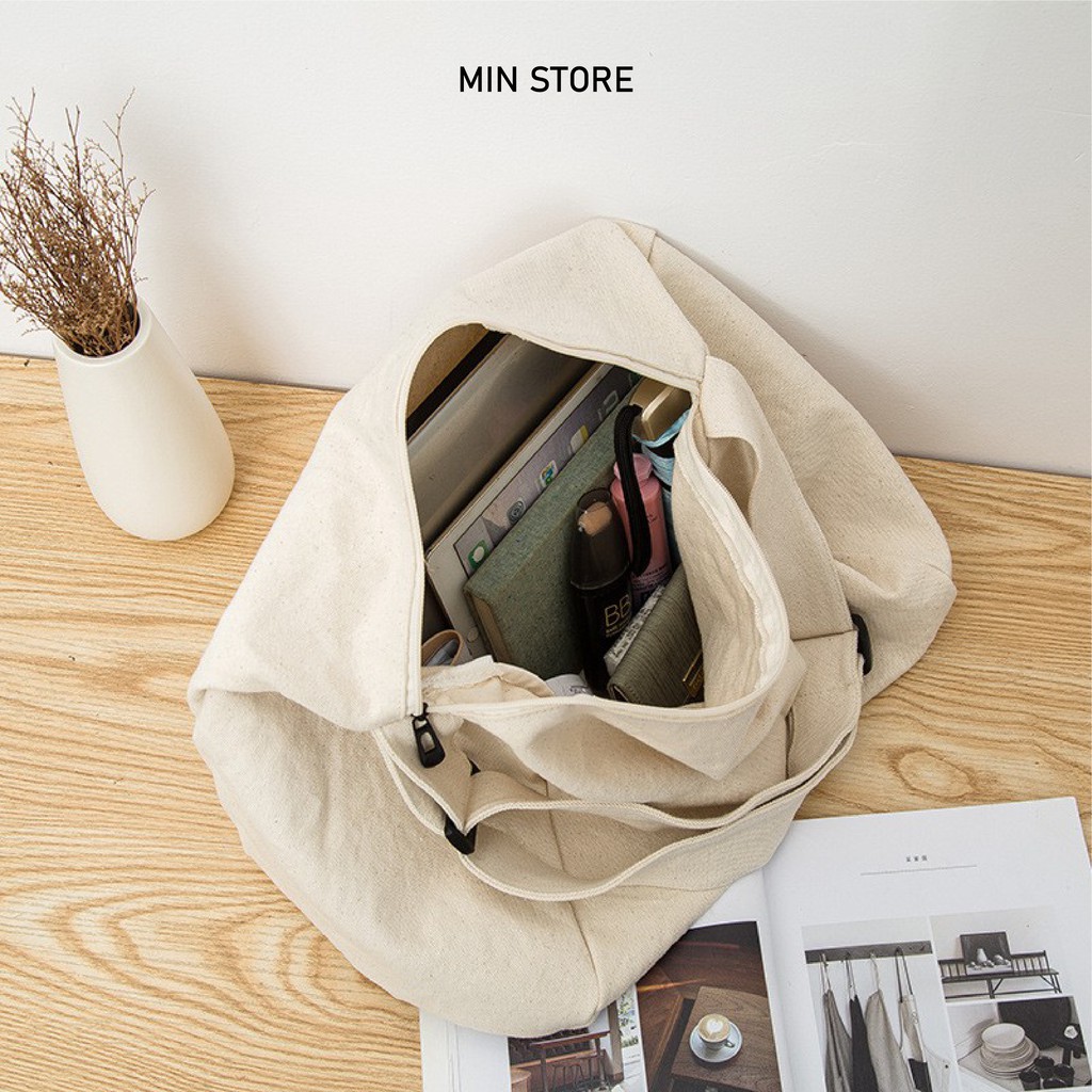 [VẢI CAO CẤP] Túi Đeo Chéo Canvas Cỡ Lớn Thời Trang Hàn Quốc Học Sinh Sinh Viên Đi Học , Đi Chơi | BigBuy360 - bigbuy360.vn