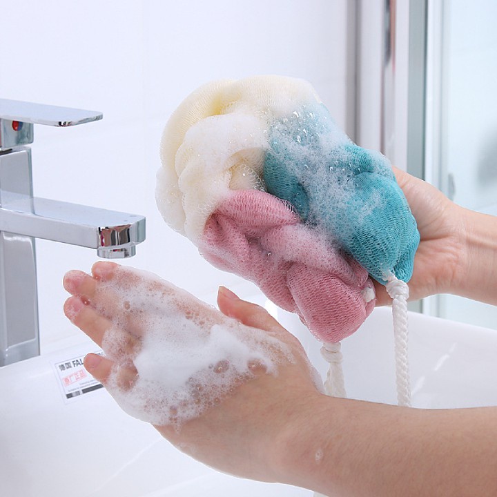 Bông tắm dài chà lưng cao cấp lưới PE loại dày tạo bọt mềm mại
