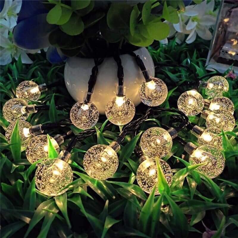 Dây đèn 10m Led Trang trí Bi bọt nước trong veo đẹp mắt,  giáng sinh noel, năm mới, tết trang trí ngoài trời rất đẹp