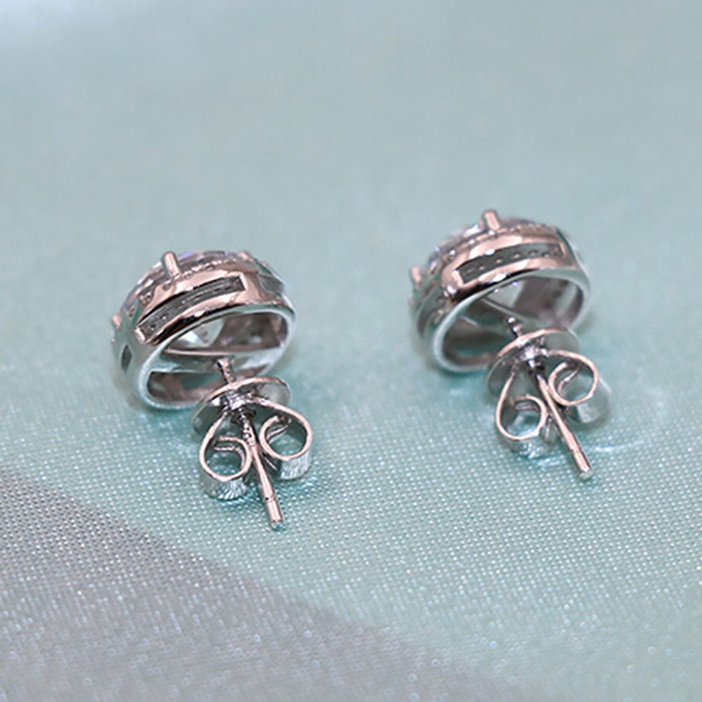 Khuyên tai nữ mạ bạch kim đính đá lấp lánh thanh lịch thời trang