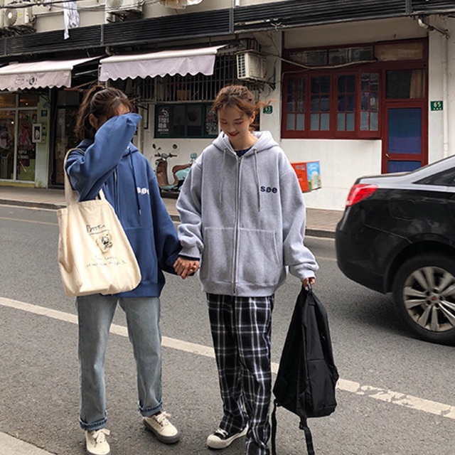 Áo khoác hoodie See oversize nỉ bông có nón chất dày dặn phong cách ulzzang