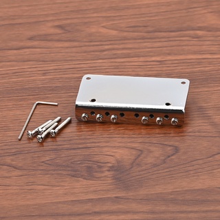 youn Metal Guitar Fixed Hardtail Bridge Roller Saddle Bridge Replacement for 6-String Electric Guitar Bridge Tailpiece