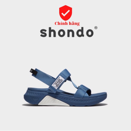Shondo Sandals F7 Racing đế xanh phối trắng quai xanh cender F7R3030