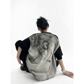 Sexless Áo Thun Tay Ngắn Dáng Rộng In Hình Khói Cho Cặp Đôi