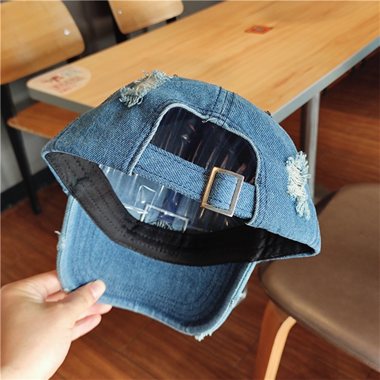 Mũ lưỡi trai bóng chày vải denim phong cách Nhật Bản thời trang xuân hè cổ điển thường ngày dễ phối đồ cho nữ