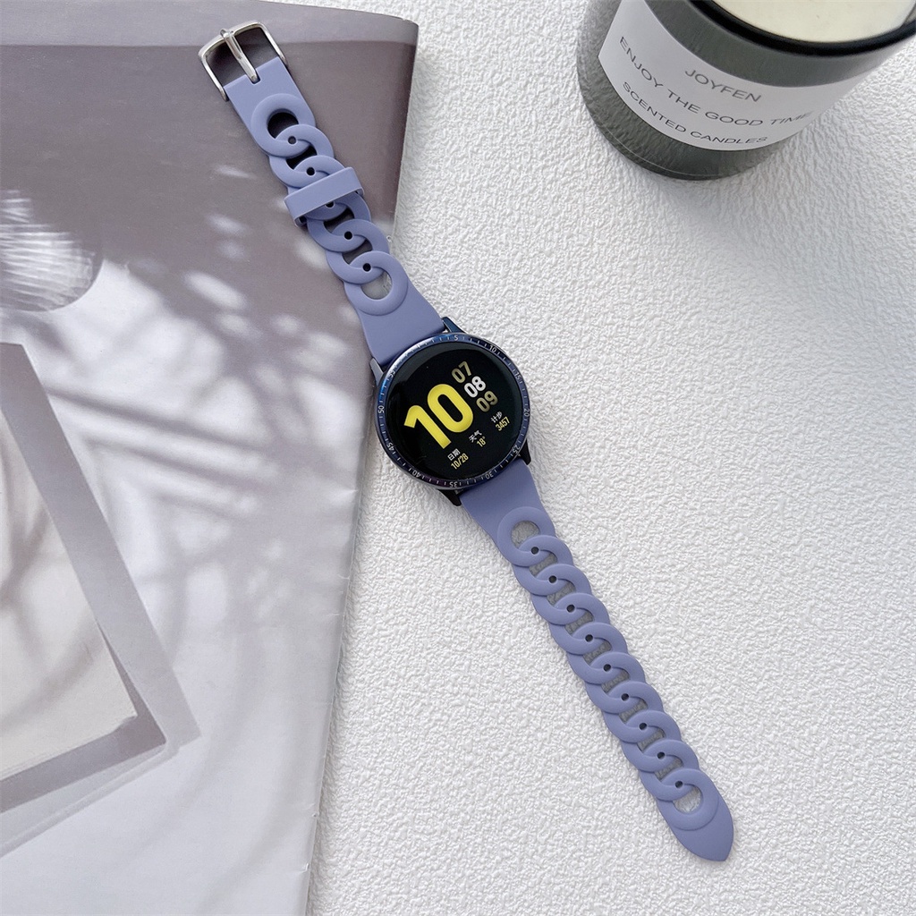 Dây Đeo Silicon 20mm 22mm Cho Đồng Hồ Thông Minh Samsung Galaxy Watch 4 40/44mm Classic 46/42mm active 2 Huawei GT/2/GT2/3 Pro