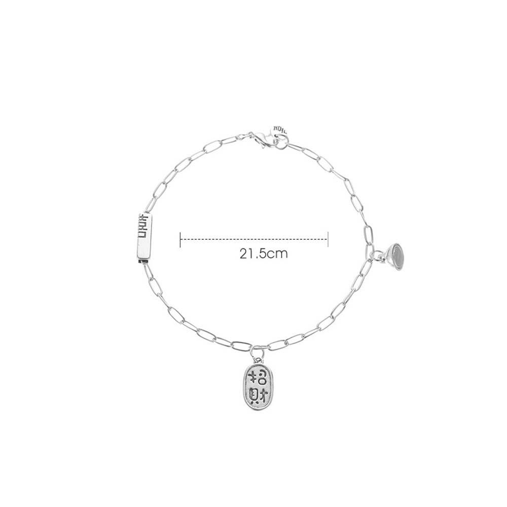 QQMALL 1 Cặp Vòng Tay Nam Châm Mặt Khắc Chữ Happy Word Lucky Attract Cho Nam