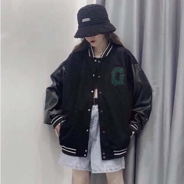 Áo khoác bomber nữ áo khoác bomber chữ G nỉ nhung tăm 2 lớp da lộn lót lông bigsize mềm đẹp mã 258 BEAUTY - TD37