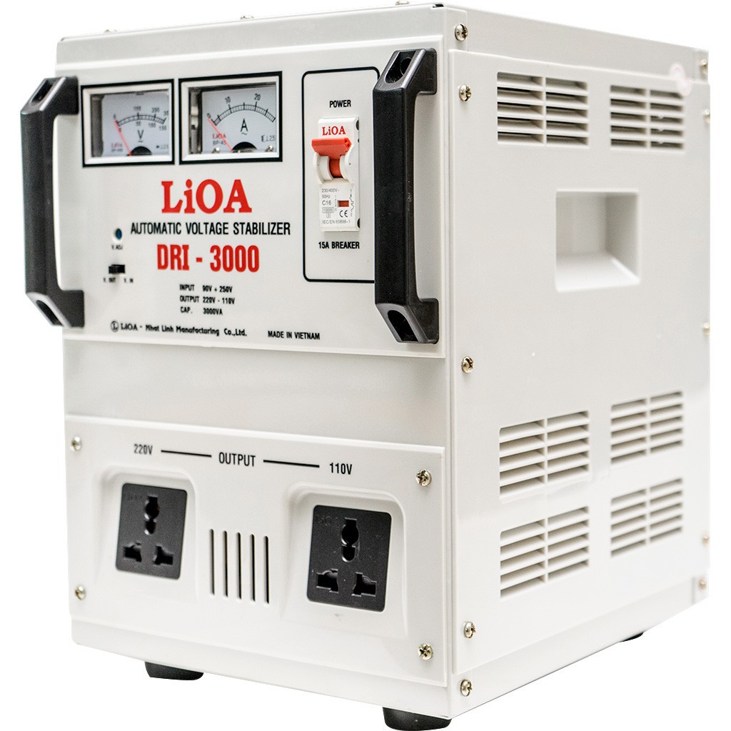 Ổn áp 1 pha LIOA DRI-3000 II 3.0kVA điện áp vào 90V - 250V ( Thế hệ mới 2018 )