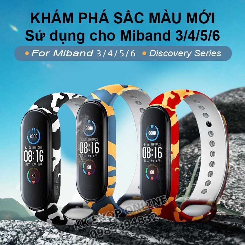 Dây đeo rằn ri thay thế cho Xiaomi Miband 3 Xiaomi Miband 4 Xiaomi Miband 5, Xiaomi Miband 6 Discovery Series