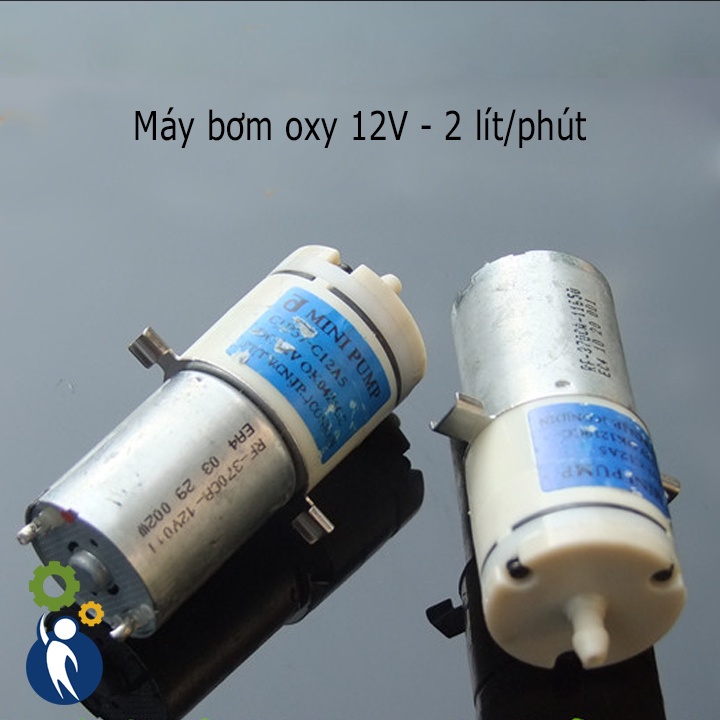 Máy Bơm Oxy Điện Áp 12V có tặng kèm 1 ống cao su + 1 đá sủi oxy