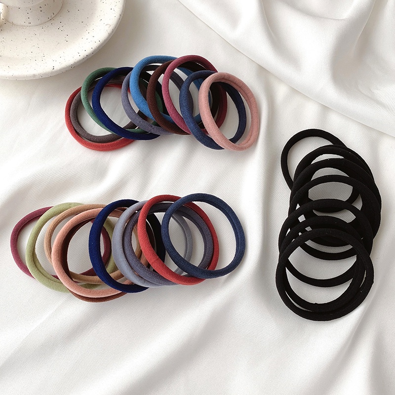 Set 100 dây cột tóc co giãn màu sắc ngọt ngào phong cách hàn quốc cho nữ