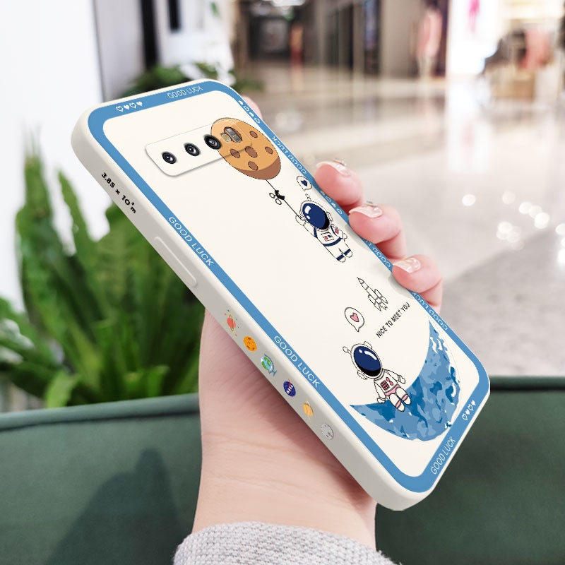 Ốp Điện Thoại Mềm Họa Tiết Phi Hành Gia Mặt Trăng Sáng Tạo Cho Samsung Galaxy S10 S10E Plus S9 Plus