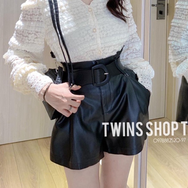 Short da kèm đai 6750