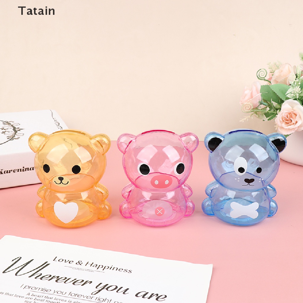Hộp đựng tiền tiết kiệm hình gấu trong suốt đáng yêu cho bé