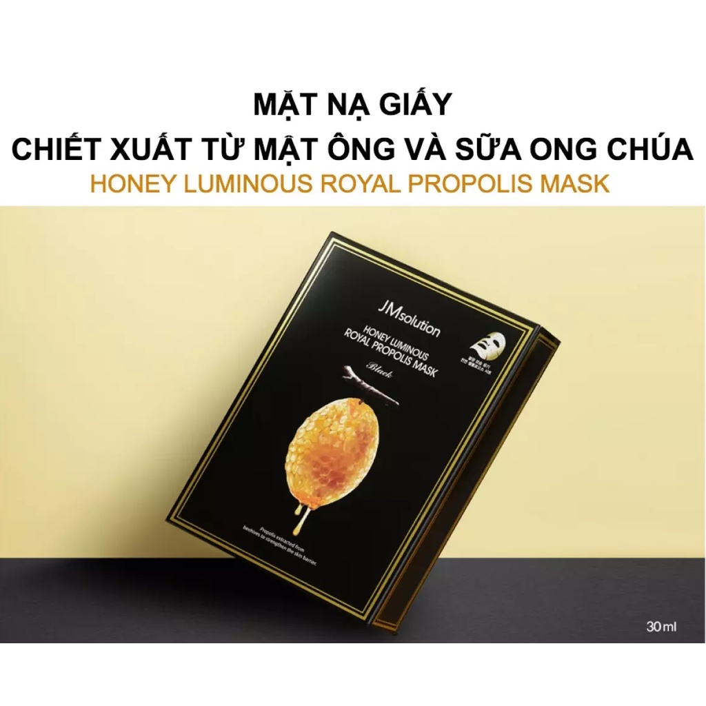 Combo 5 Mặt Nạ giấy sáp ong Jm Solution Honey Luminous Royal Propolis Mask (Mật Ong) 30ml x 5