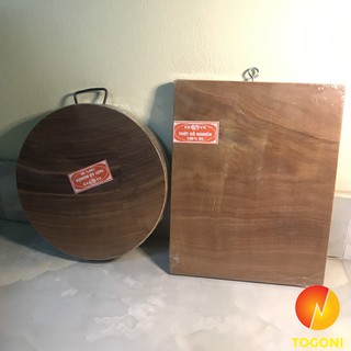 [TIẾT KIỆM 51K] Combo 2 thớt gỗ nghiến cao cấp TOGONI 24cm*3.5cm không tâm và thớt hình chữ nhật 23*27*2cm- Thớt để thái