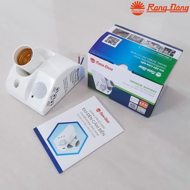 Đui đèn cảm biến Rạng Đông E27 PIR