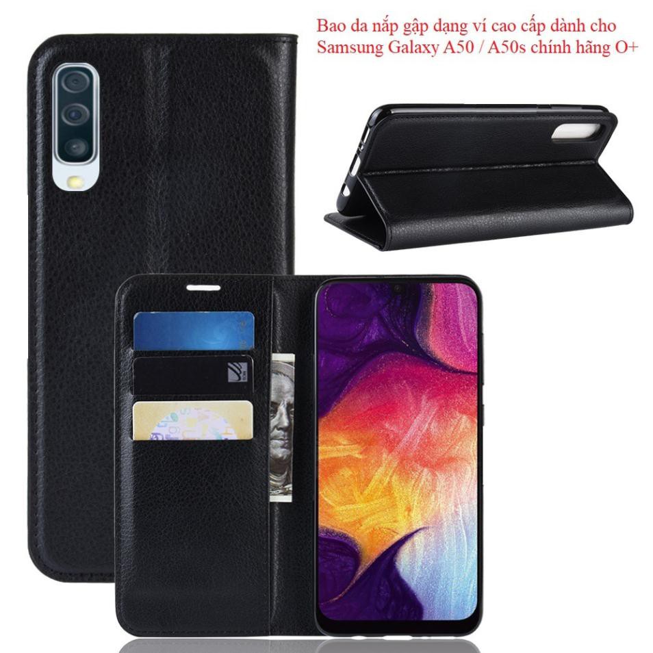 Bao da Samsung Galaxy A50 / A50s dạng ví nắp gập O+ cao cấp