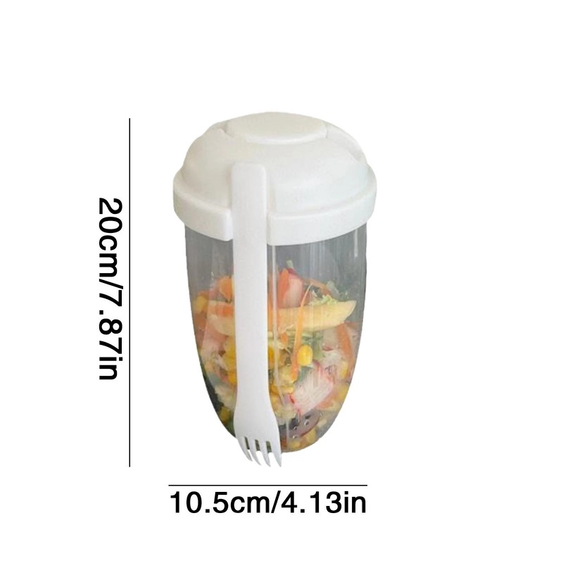 Cốc Đựng Thức Ăn Salad Sữa Chua Salad Ăn Sáng Kèm Nĩa 1000ML Giảm Cân Nhỏ Gọn Cho Nữ