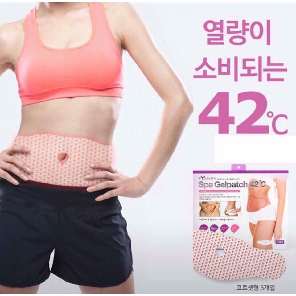 [Có sẵn] Miếng Dán Tan Mỡ Bụng Spa Gel Patch 42°C Hàn Quốc (1 Hộp/5 Miếng) Chính Hãng