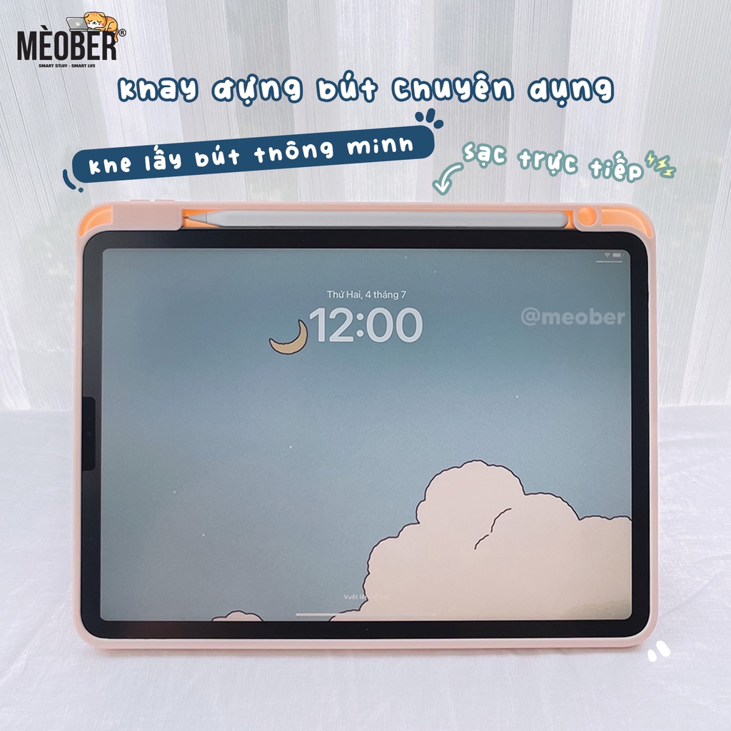 [TẶNG DÁN LƯNG CARBON] Bao da nam châm i pad, tháo rời 2 mảnh cho Pro11,Air4 5,10.2 inch - khe sạc bút, mặt lưng trong