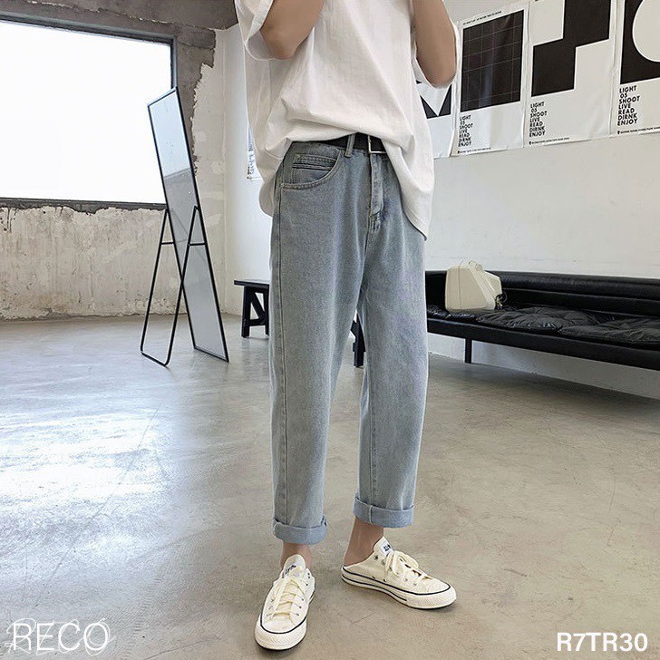 [Mã SKAMSALEP6 giảm 10% TỐI ĐA 100K đơn150K] Quần jean nam Hàn Quốc cao cấp dáng rộng Trousers Loose R7TR30 | BigBuy360 - bigbuy360.vn