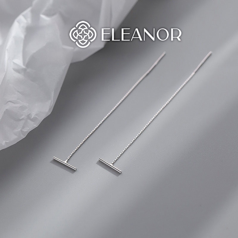 Bông tai nữ dáng dài Eleanor Accessories sợi mảnh mặt thanh ngang phụ kiện trang sức 4295