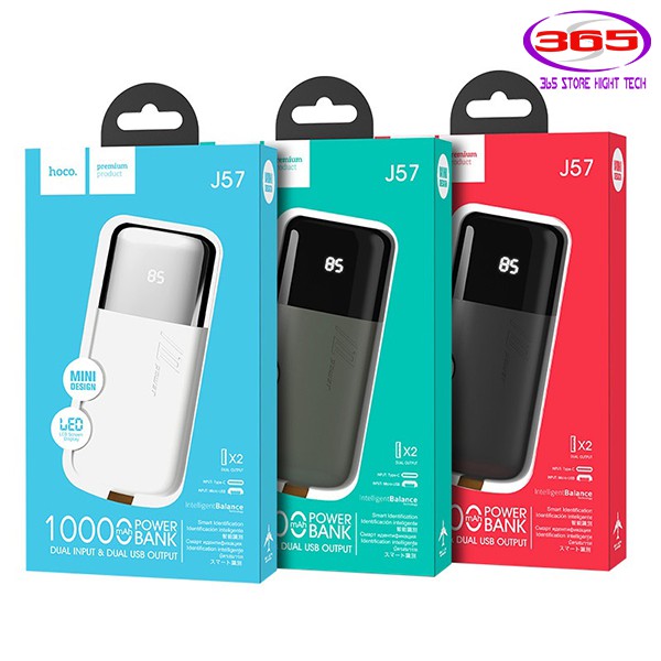 [HOCO]-Sạc dự phòng-Pin sạc dự phòng Hoco J57 10000mAh-Siêu nhỏ gọn, hàng chính hãng, màn hình Led hiển thị-BH 06 tháng