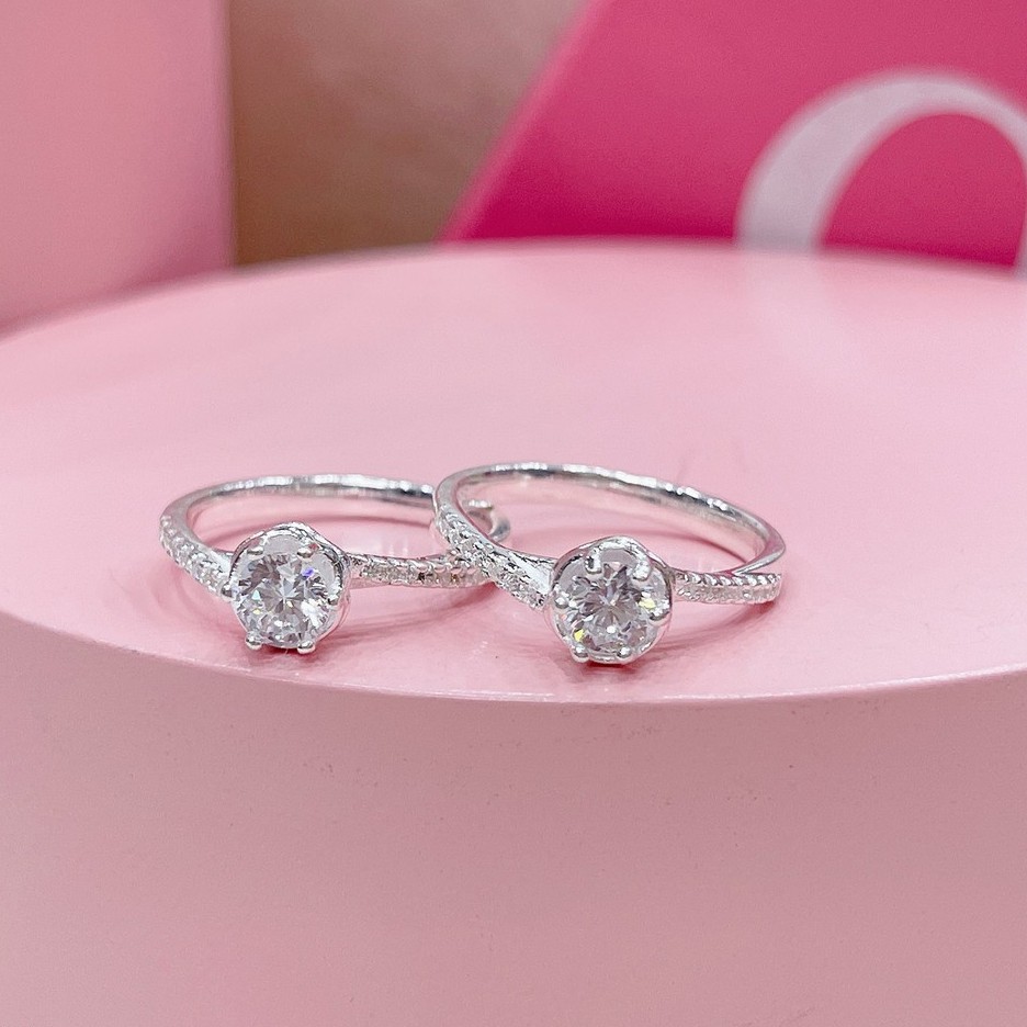Nhẫn bạc nữ , bạc Ý - Nhẫn đẹp, gắn đá sang trọng quý phái NHANW00007 - Trang sức bạc DNJ