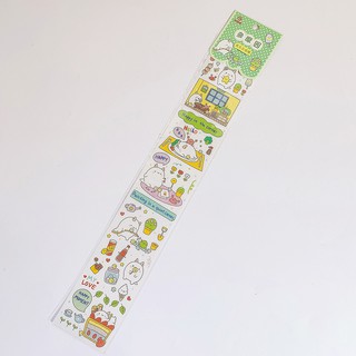 Stiker miếng Dài Dán Hình Gấu Dán Trang Trí Sổ Tay Xinh Xắn