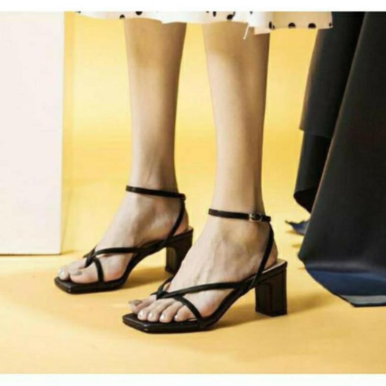 giày sandal dây mảnh size lớn 40 41 42 43 44 mũi vuông đế vuông 5 phân bigsize ngoại cỡ