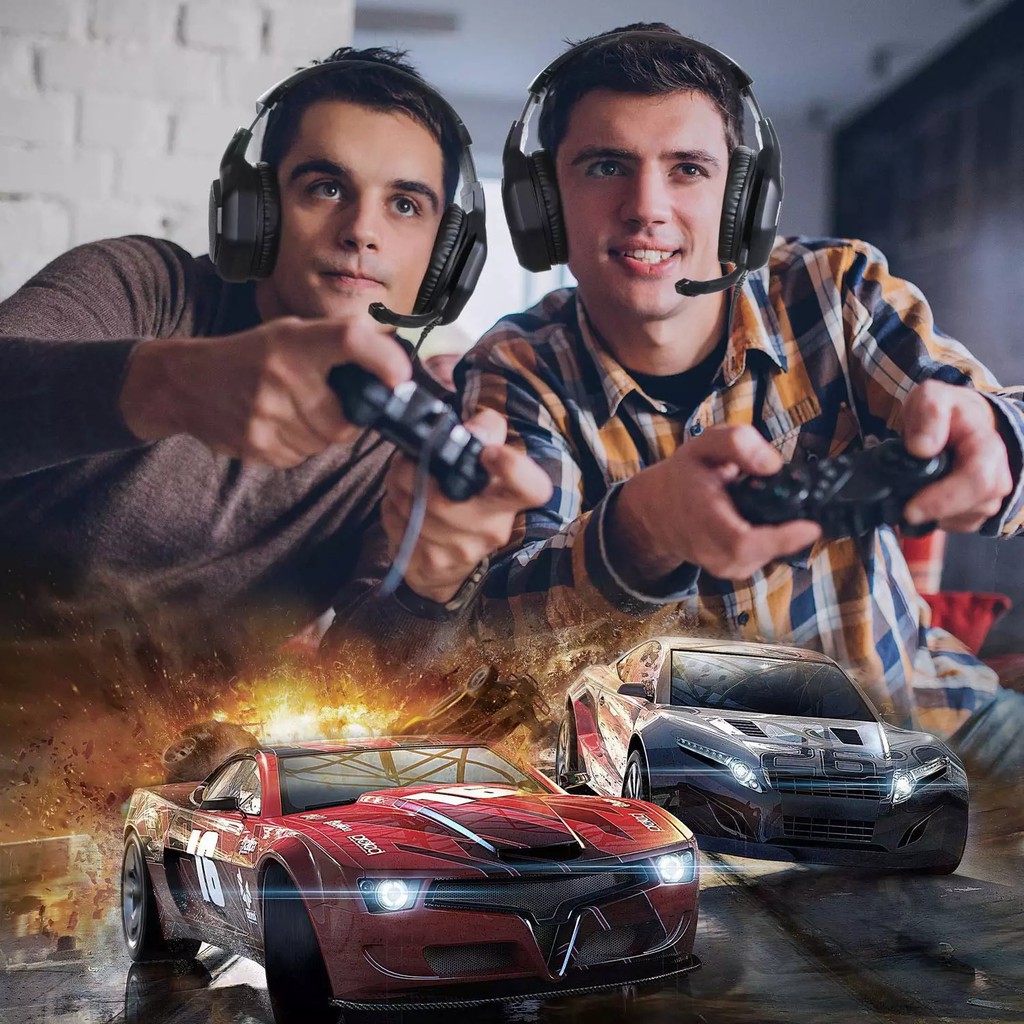 Tai nghe chụp tai chơi game ONIKUMA K10 PRO có đèn LED RGB với micrô đa hướng dành cho PC PS4 Máy tính xách tay