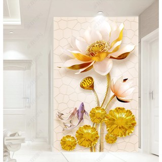 Tranh dán tường hoa sen vàng BINBIN SN60